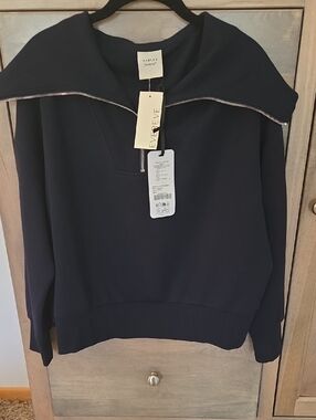 Varley Navy Half Zip-Detail Catherine
